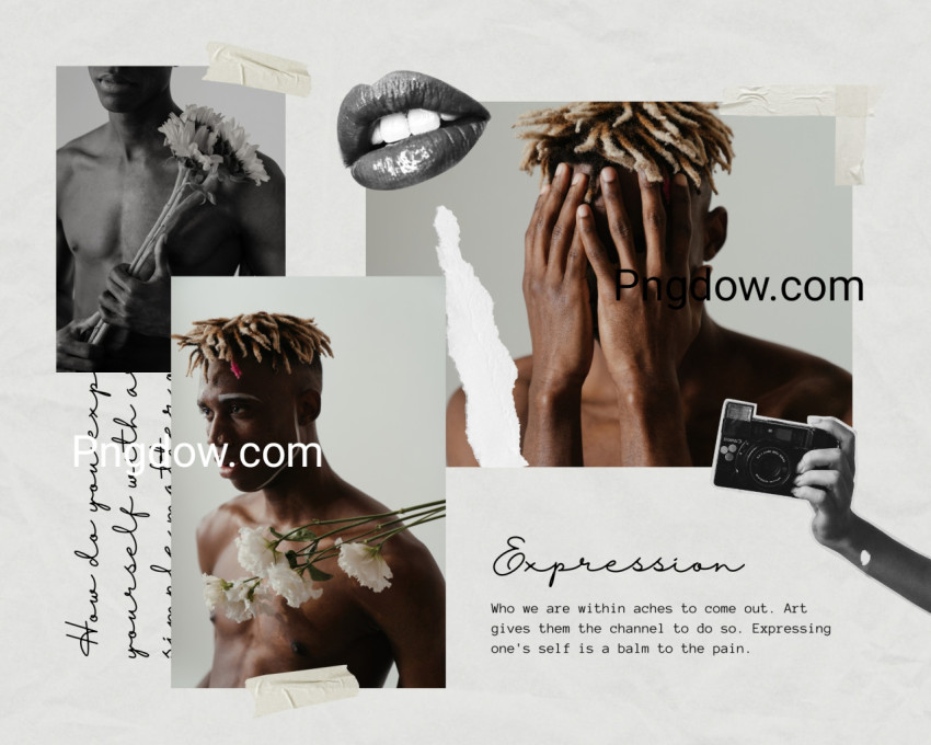Beige Paper DIY Collage Fashion Moodboard Photo Collage for Free