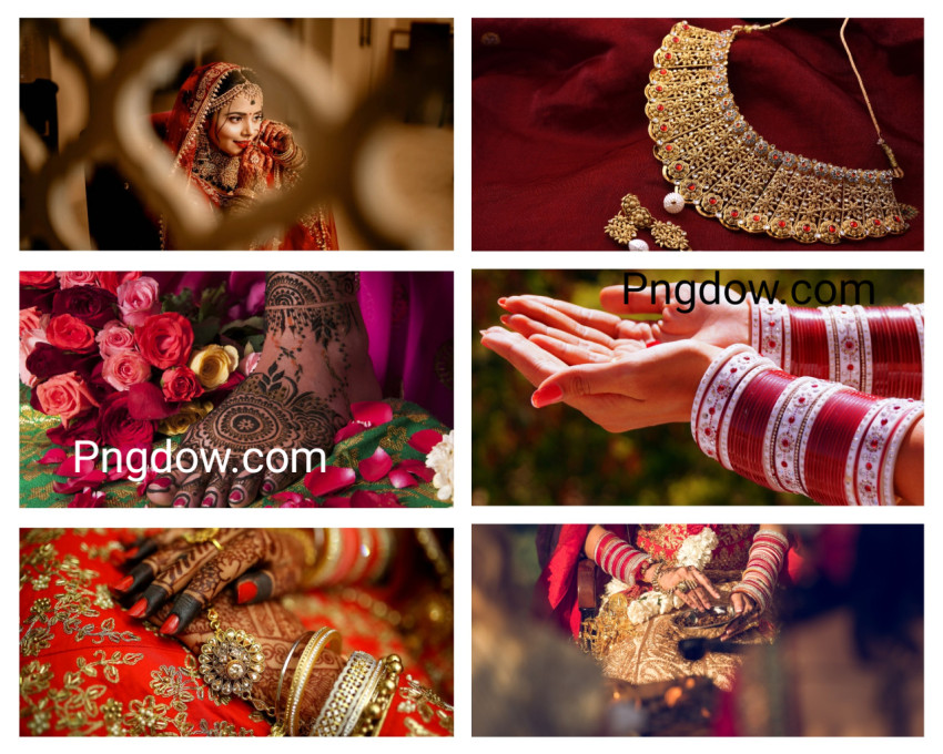 Red Desi Indian Bride Wedding Moodboard Photo Collage for Free