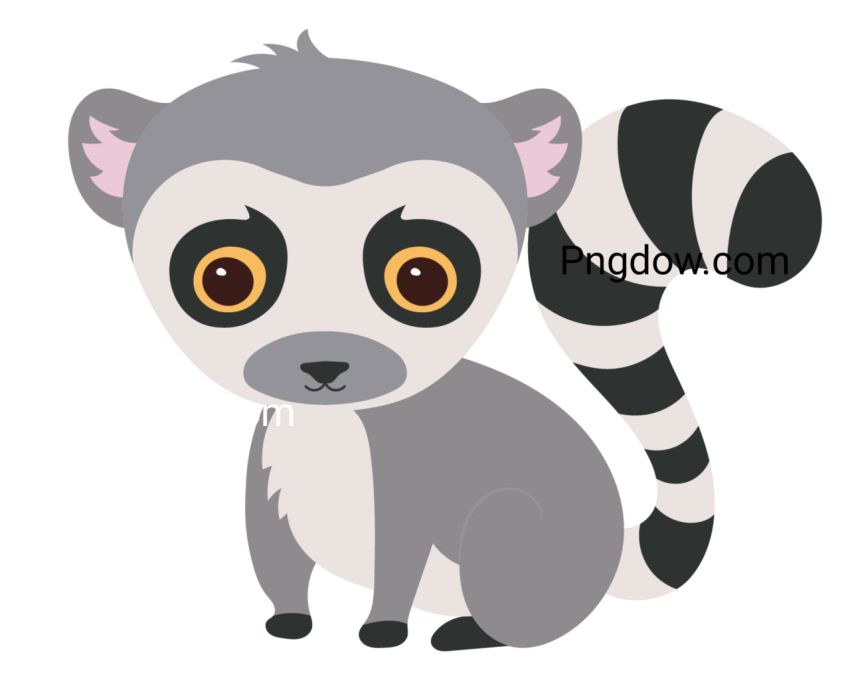 Cute Lemur Illustration, transparent Background image, free vector