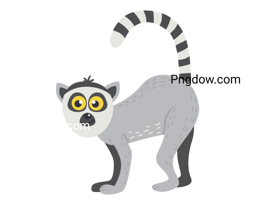 Cute lemur illustration, transparent Background free