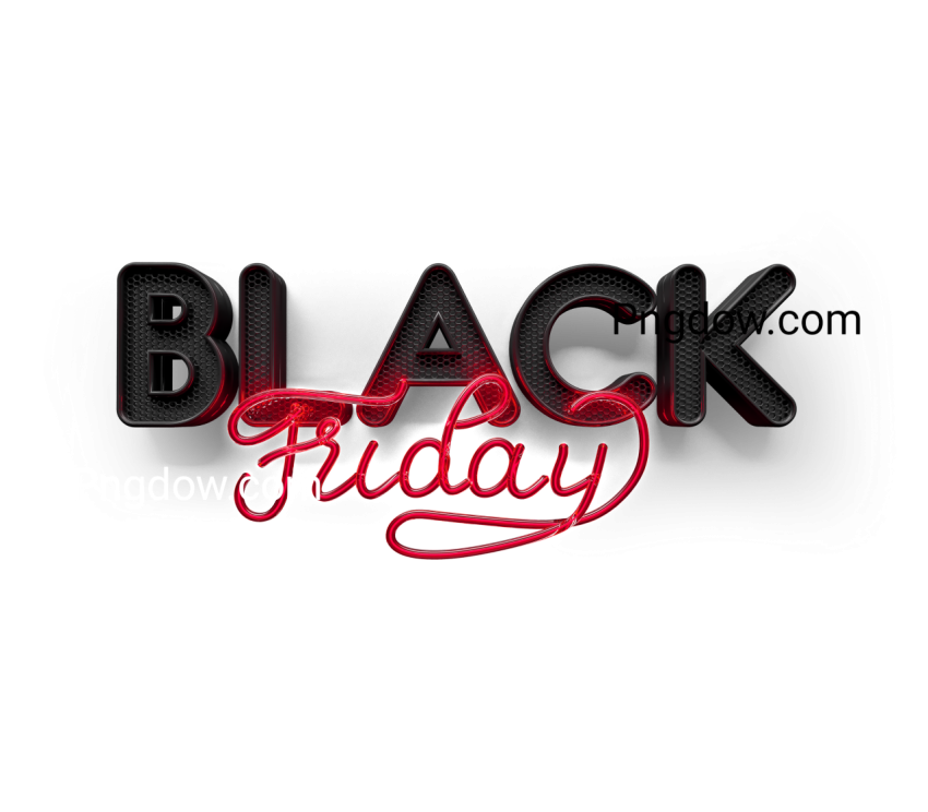 Label Black Friday Neon in 3d render PNG image