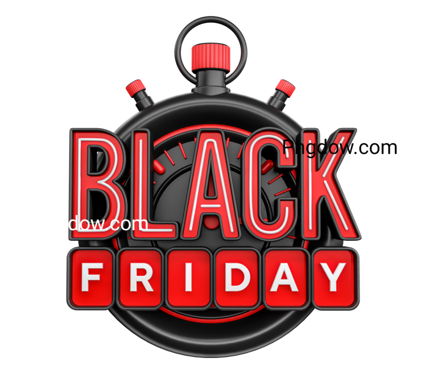 Black friday label with stopwatch in 3d render