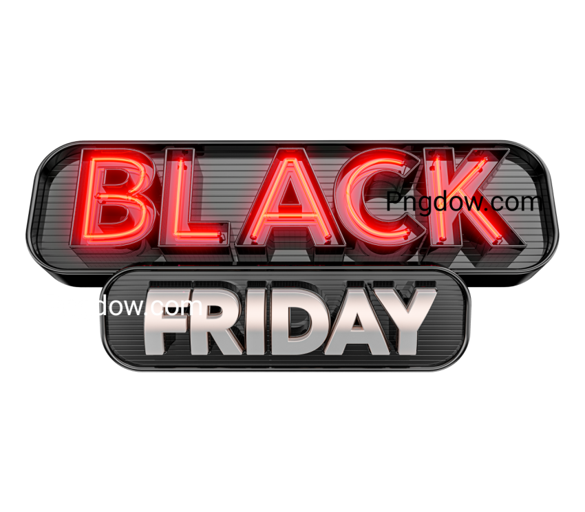 Label Black Friday Neon in 3d render, free