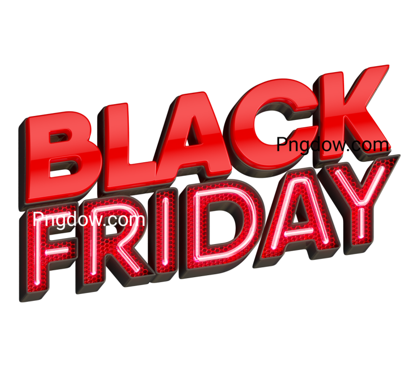 Label Black Friday Neon in 3d render free