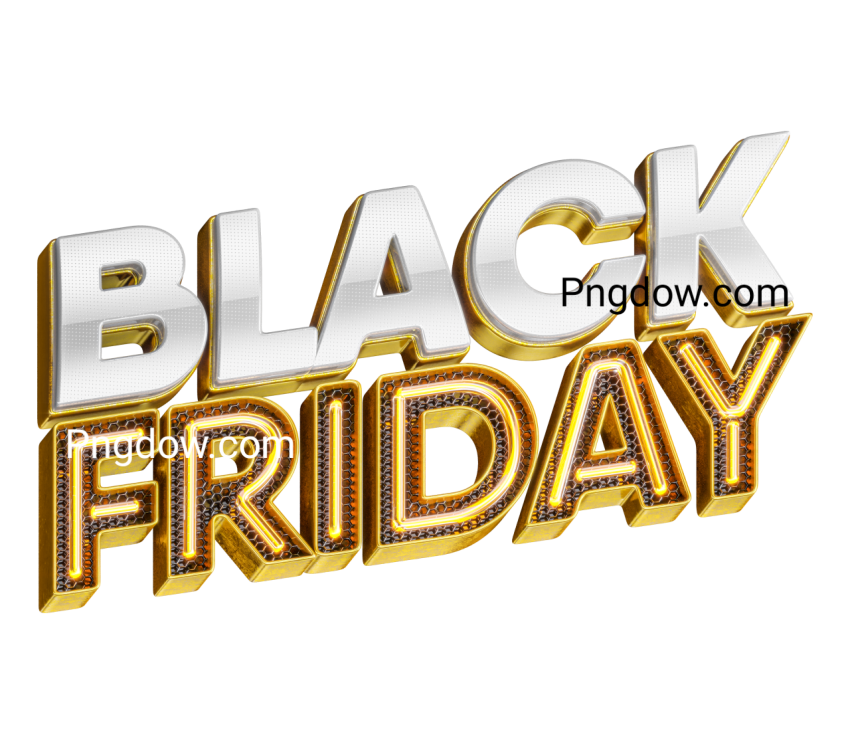 Label Black Friday Neon in 3d render free PNG