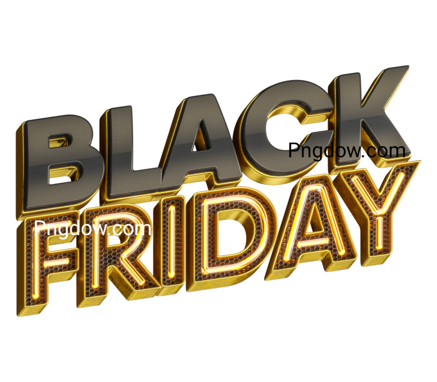 Label Black Friday Neon in 3d render, free PNG