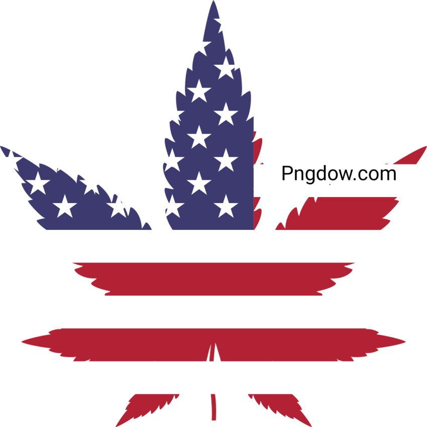 US flag Cannabis Png transparent background for free