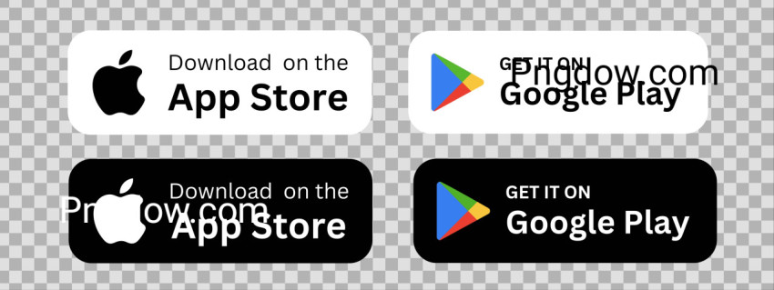 Download on the App Store and Get it on Google Play and black button icons, Voctor free