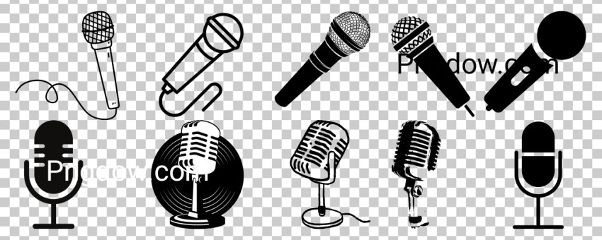 Microphone icon set  Different microphone collection vector