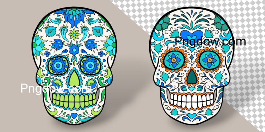 Skull with Flower Design, Vectors