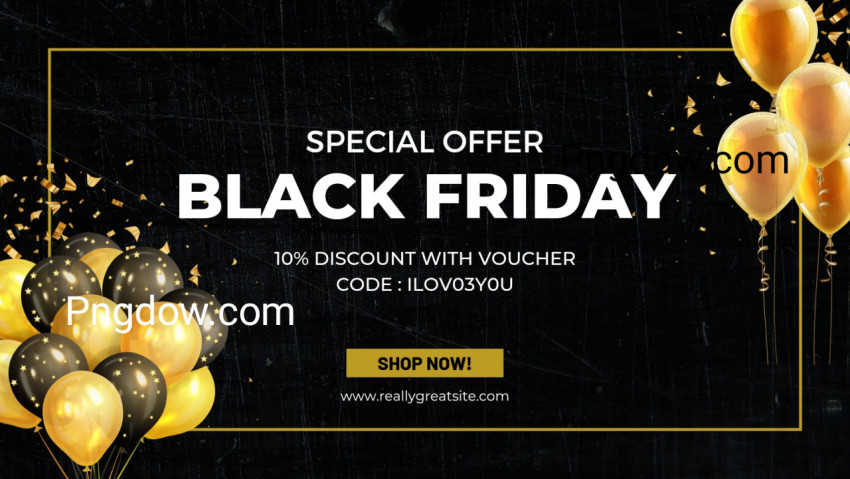 Black and Gold Modern Black Friday Sale Facebook Cover for Free
