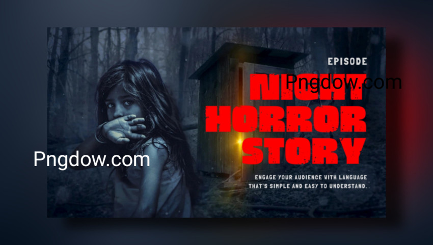Dark and Red Modern Horror Youtube Thumbnail PSD for Free