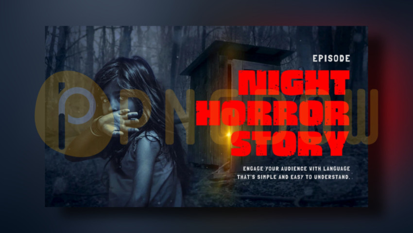 Dark and Red Modern Horror Youtube Thumbnail PSD for Free