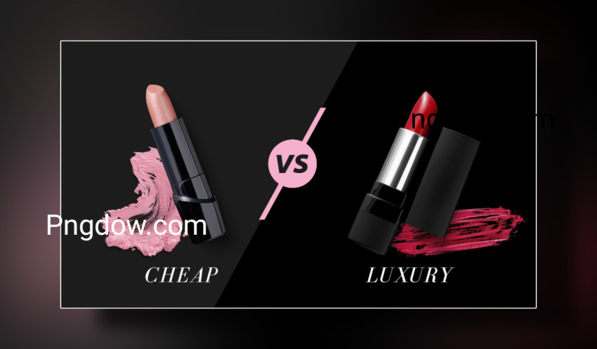 Cheap Vs Luxury Illustrated Black Pink and Red Youtube Thumbnail for Free