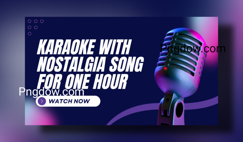 Navy and Purple Karaoke Youtube Thumbnail for Free