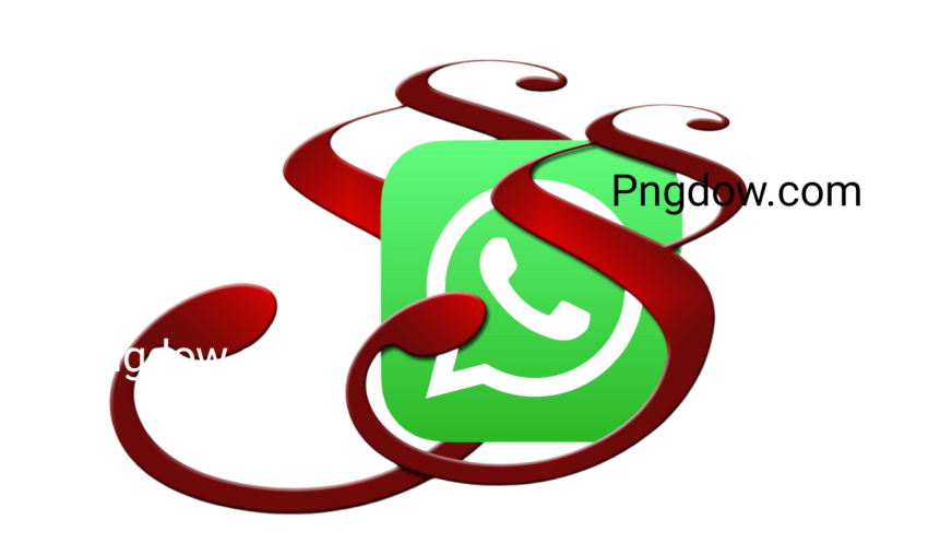 WhatsApp logo featuring red and green swirls, presented in a PNG format, showcasing vibrant colors and dynamic design