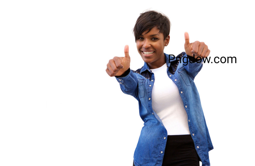 Free Image | Attractive Smiling African American Woman with Thumbs up