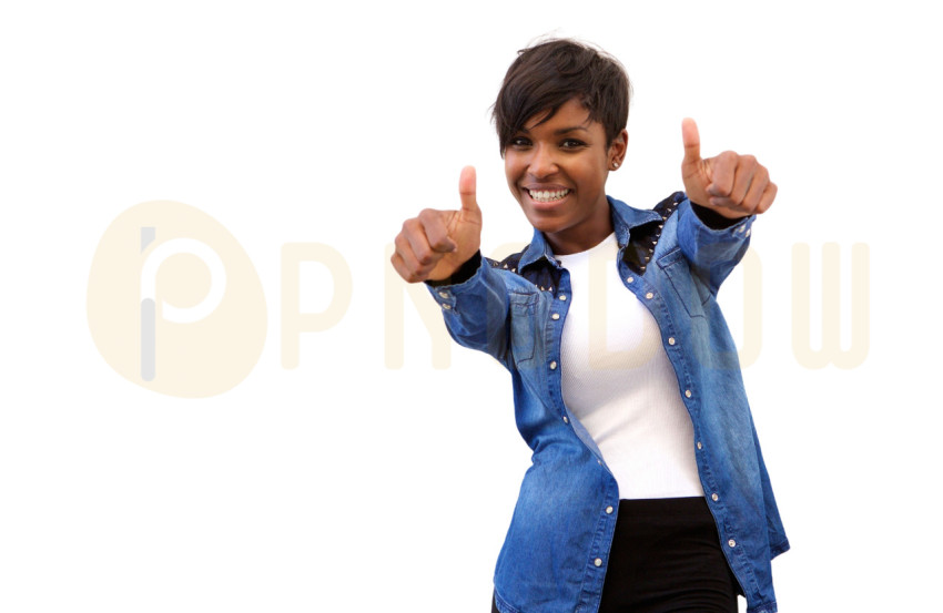 Free Image | Attractive Smiling African American Woman with Thumbs up