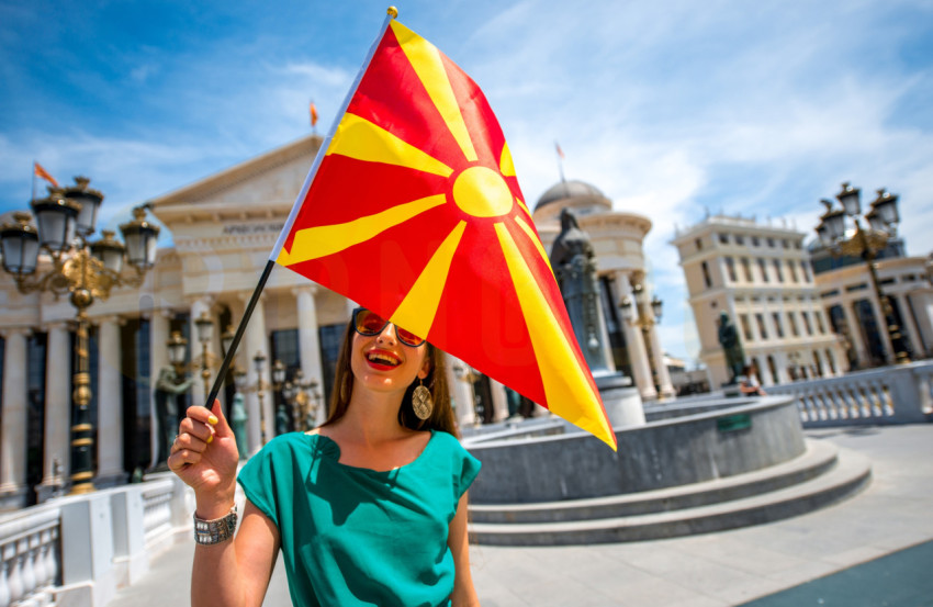 Free Image | Attractive Woman With Macedonian Flag