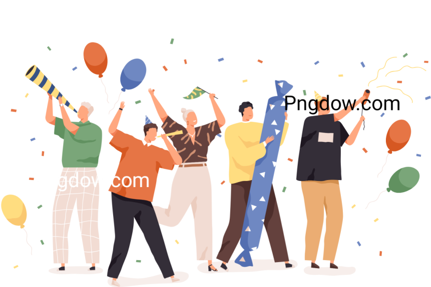 People in a Party Illustration transparent background for Free
