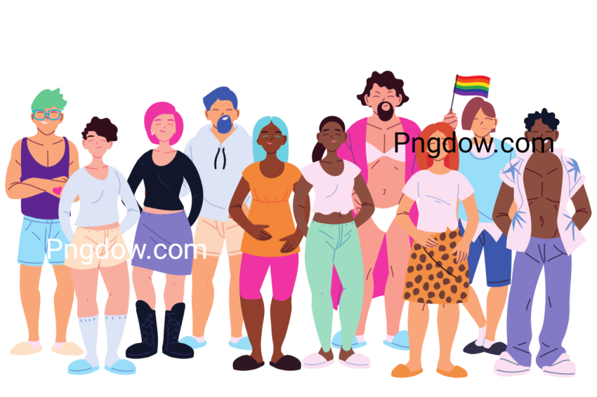 Group of LGBTQ  People transparent background for Free