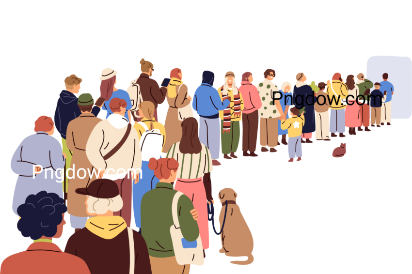 People in Queue transparent background free image