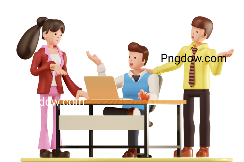 Teamwork 3D Character element, Png for Free