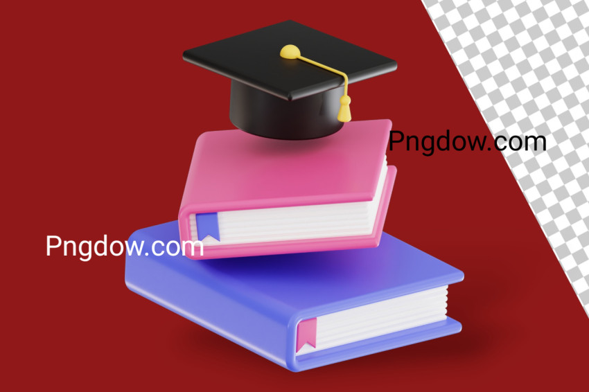 Premium EPS Vector | Graduation Cap on Top of Books transparent background