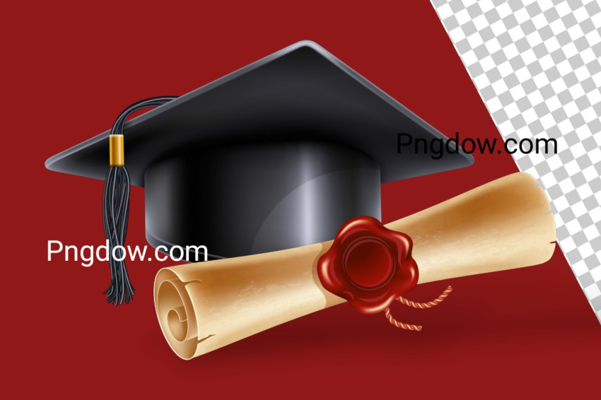Premium PSD Vector | 3D Graduation Cap and Diploma transparent background