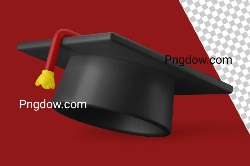 Premium PSD Vector, graduation cap mortar board 3d icon transparent background
