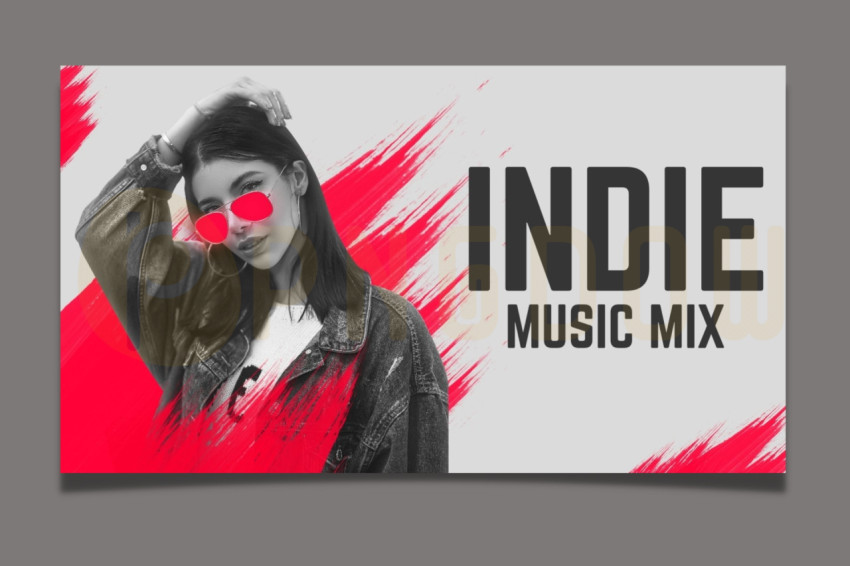 PSD Indie Music Channel Youtube Thumbnail for free