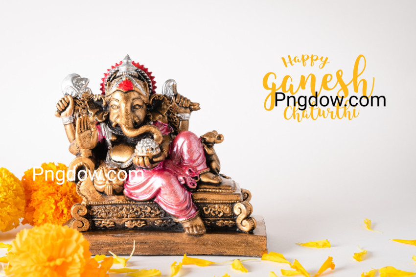 Happy Ganesh Chaturthi Greeting Card design with lord ganesha idol, (18)