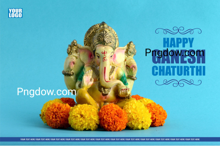 Happy Ganesh Chaturthi Greeting Card design with lord ganesha idol, (10)