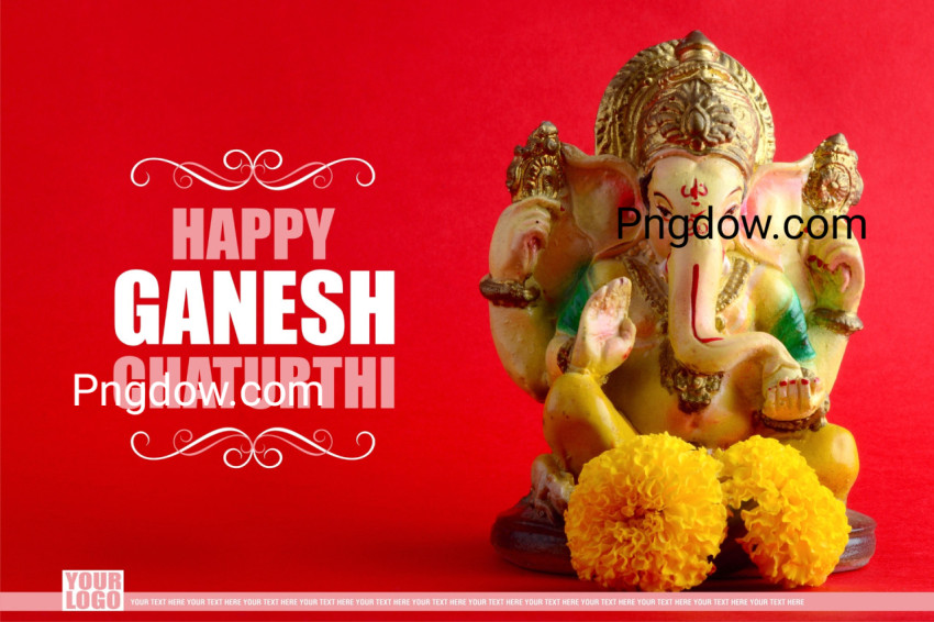 Happy Ganesh Chaturthi Greeting Card design with lord ganesha idol, (13)