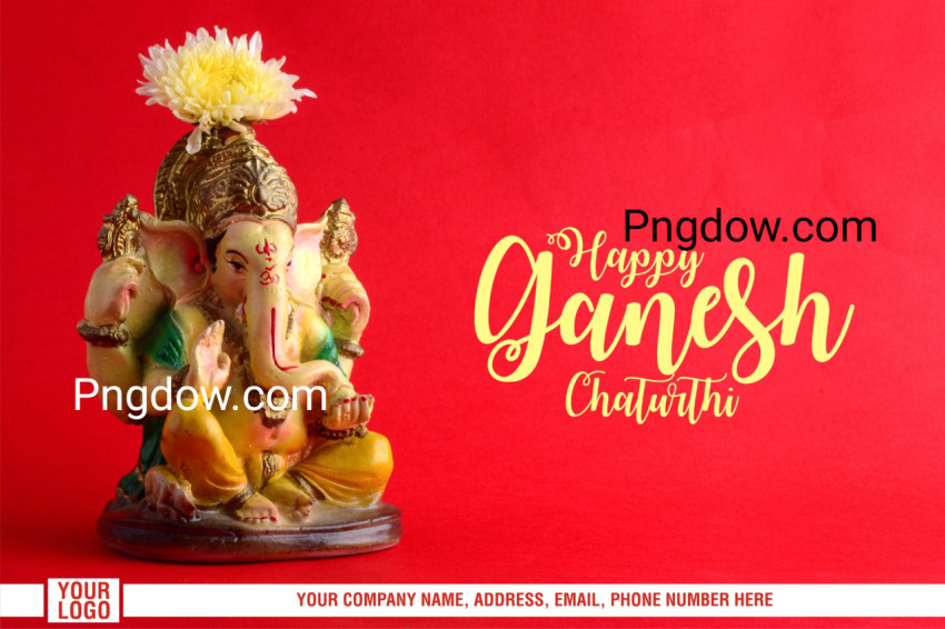 Happy Ganesh Chaturthi Greeting Card design with lord ganesha idol, (17)