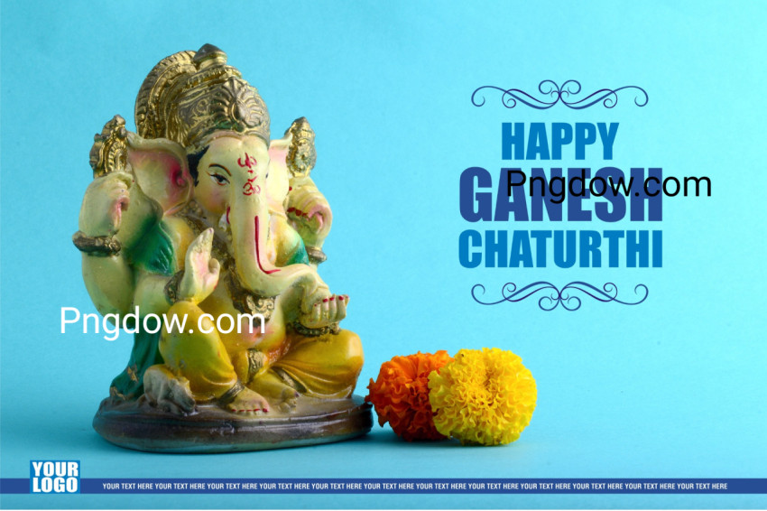 Happy Ganesh Chaturthi Greeting Card design with lord ganesha idol, (6)