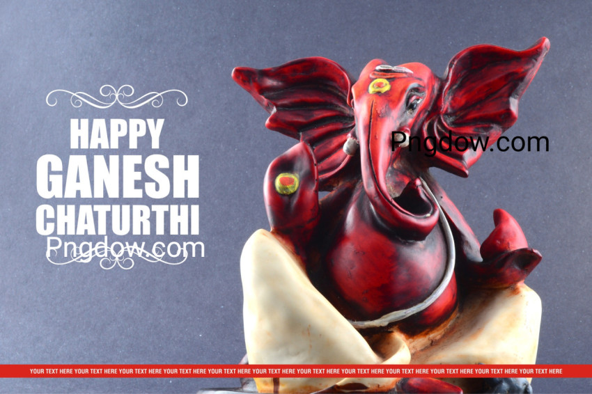 Happy Ganesh Chaturthi Greeting Card design with lord ganesha idol,