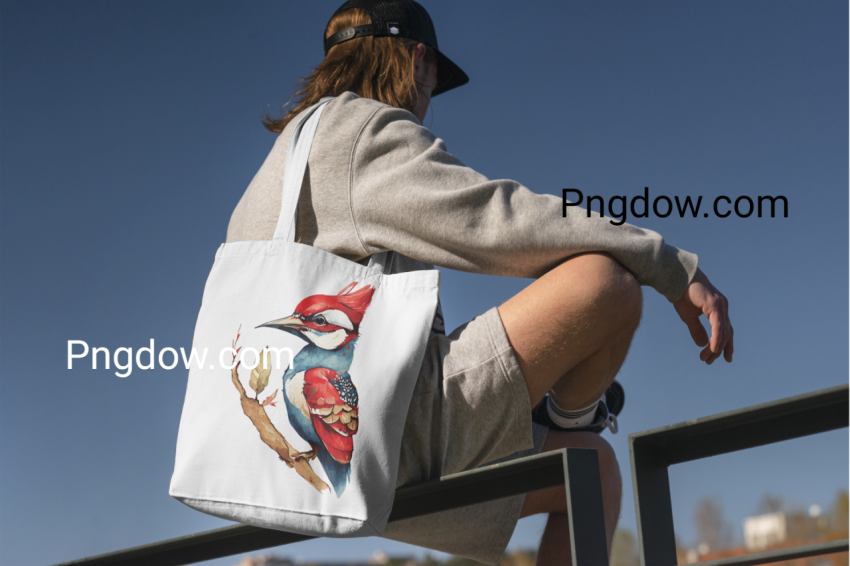 Woodpecker Tote Bag, digital design