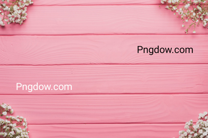 PINK WOODEN BACKGROUND WITH FLOWERS