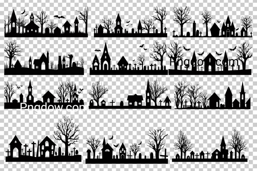 Collection of halloween silhouettes SVG