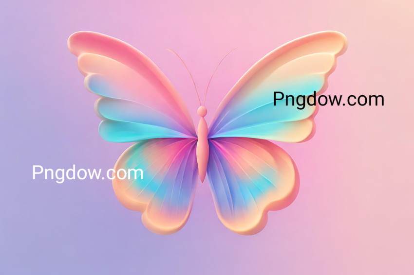 Abstract blur gradient butterfly shape in pastel color, y2k style background free download