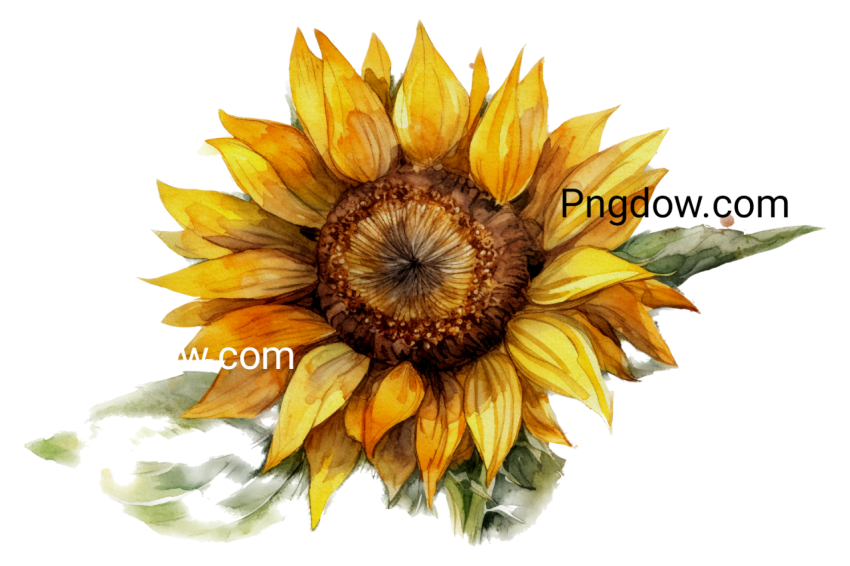 Sunflower watercolor isolated image free