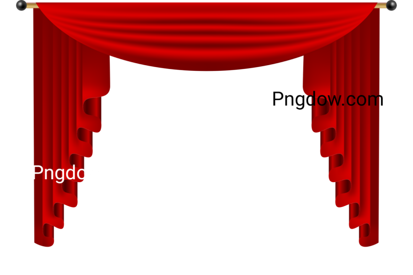 3D Red Luxury Silk Curtain, Realistic Interior Decoration Velvet