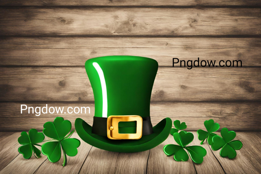St  Patrick's Day Stock Photo, Festive Background on Wooden Floor