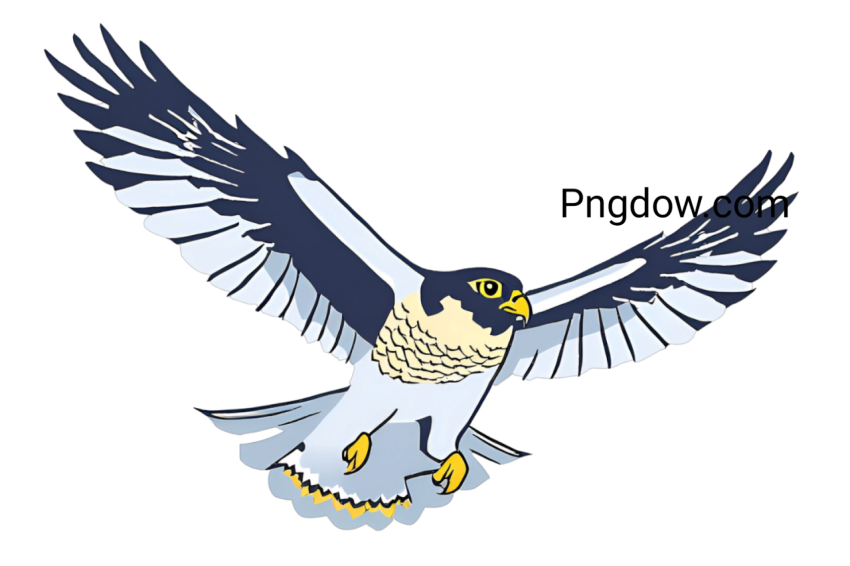 Free PNG image of a cartoon bird in flight