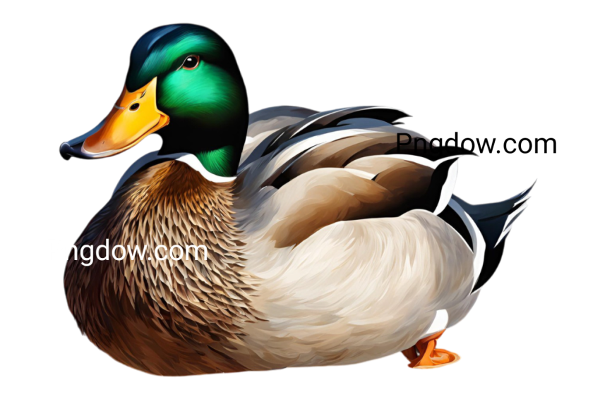 A duck standing on a transparent background