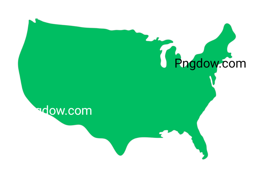 Green USA map on black background, showing United States geography