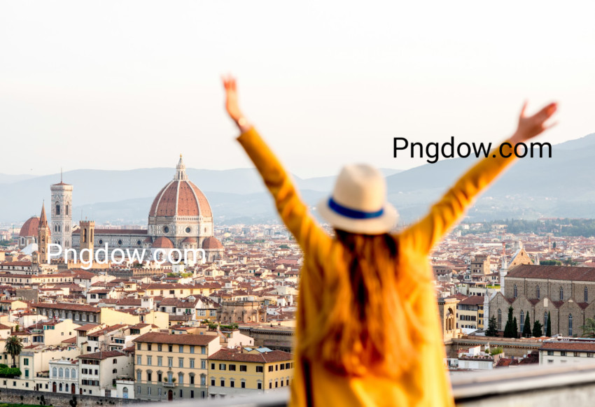 Download For Free, Woman traveling in Florence city