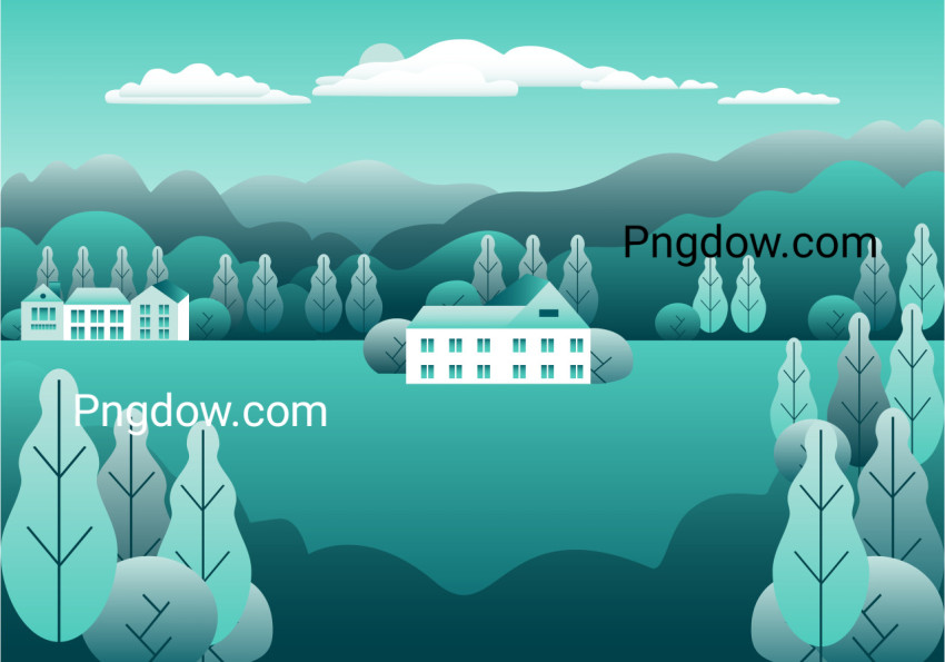 House in Rural Landscape ,vector image For Frees