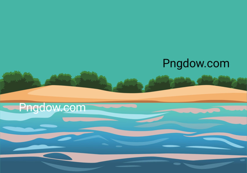 Beach and Island Scenery ,vector image For Free